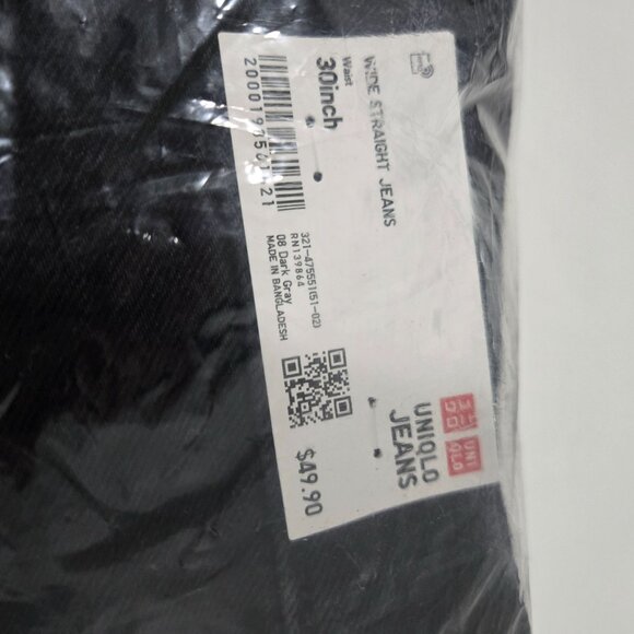 Uniqlo Wide Straight Jeans in Dark Gray - Size 30x30 - Picture 3 of 5